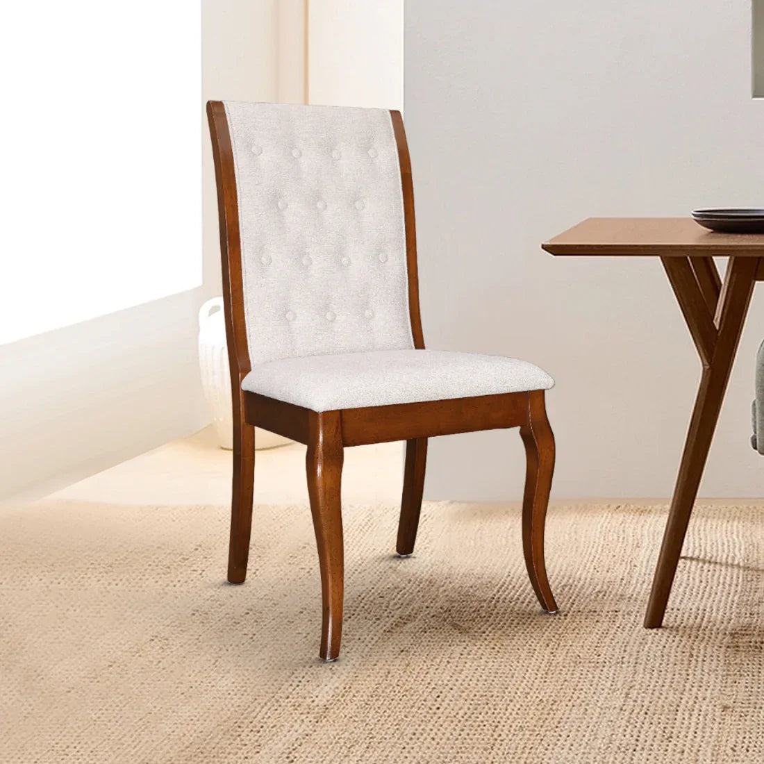 Florentine Solidwood Dining Chair Set of in Dark Walnut Colour