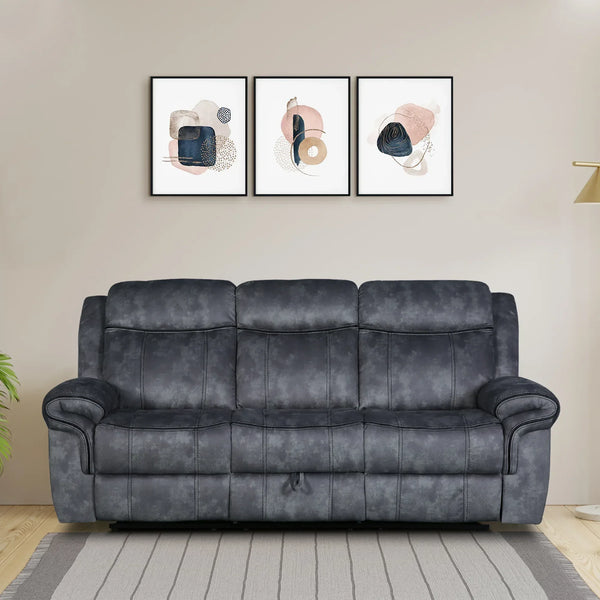 Enfield Fabric 3 Seater Recliner in Grey Colour - HomeTown