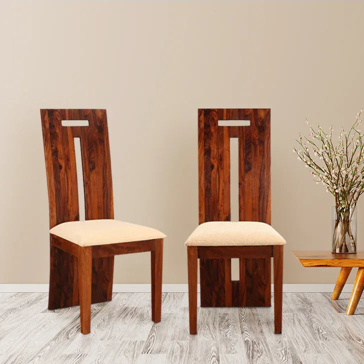 Austin Sheesham Wood(Rosewood) Dining Chair Set of in Honey