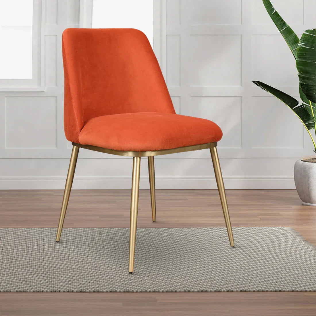 Palatine Metal Dining Chair in Rust Colour - Main Image