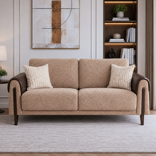 Arix Fabric 2 Seater Sofa Brown