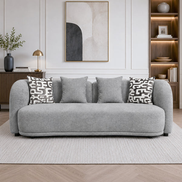 Elowen Fabric 3 Seater Sofa Steel Grey