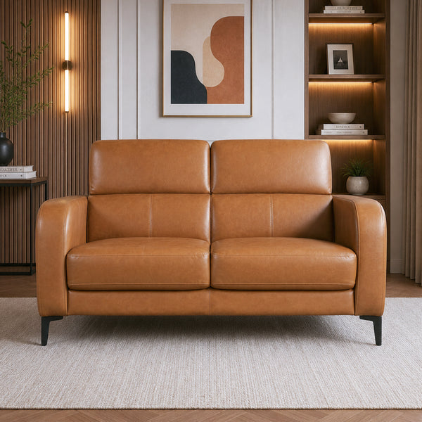 Calista Leatherette 2 Seater Sofa Brown
