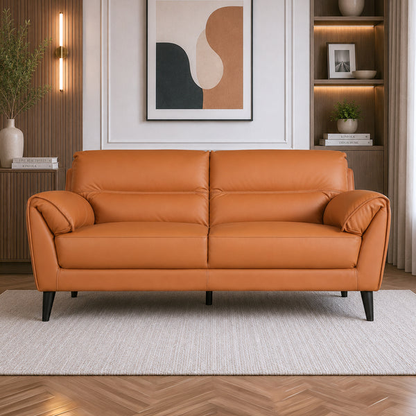 Sereno Half Leather 2 Seater Sofa Tan