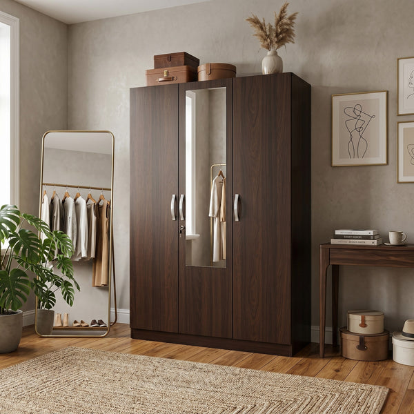 Allen Plus 3 Door Wardrobe Walnut
