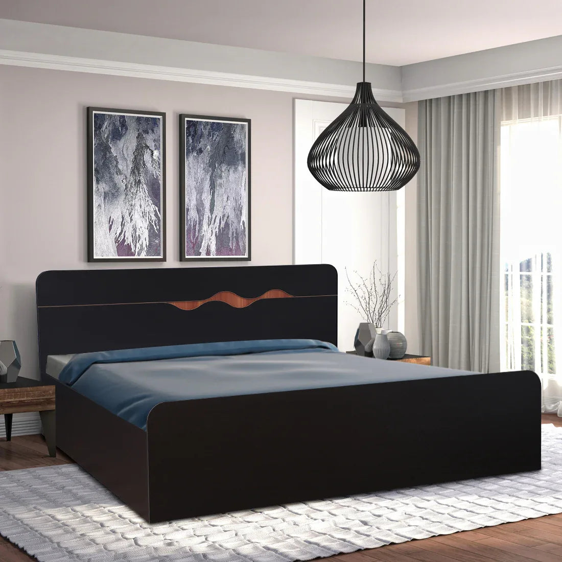 Swirl King Bed With Box Storage – HomeTown