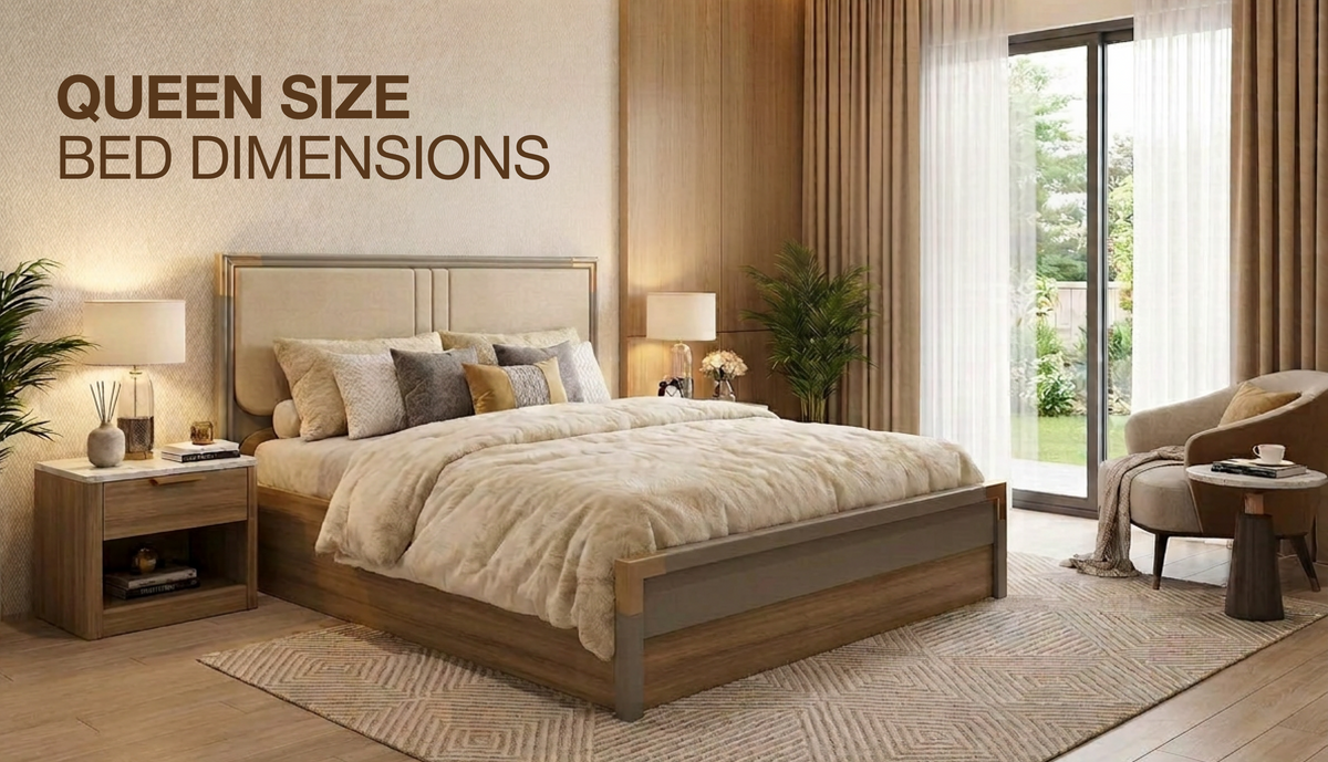 Queen Size Bed Dimensions in India: Measurements, Room Size & Buying Guide
