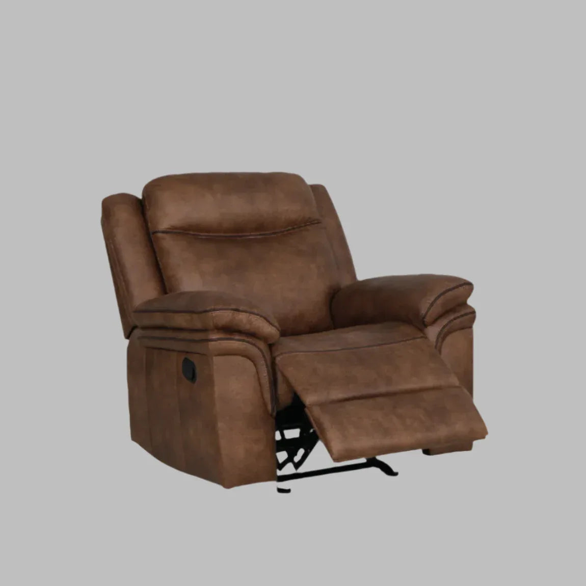 Liora Single Seater Fabric Rocker + Recliner in Brown Colour - HomeTown