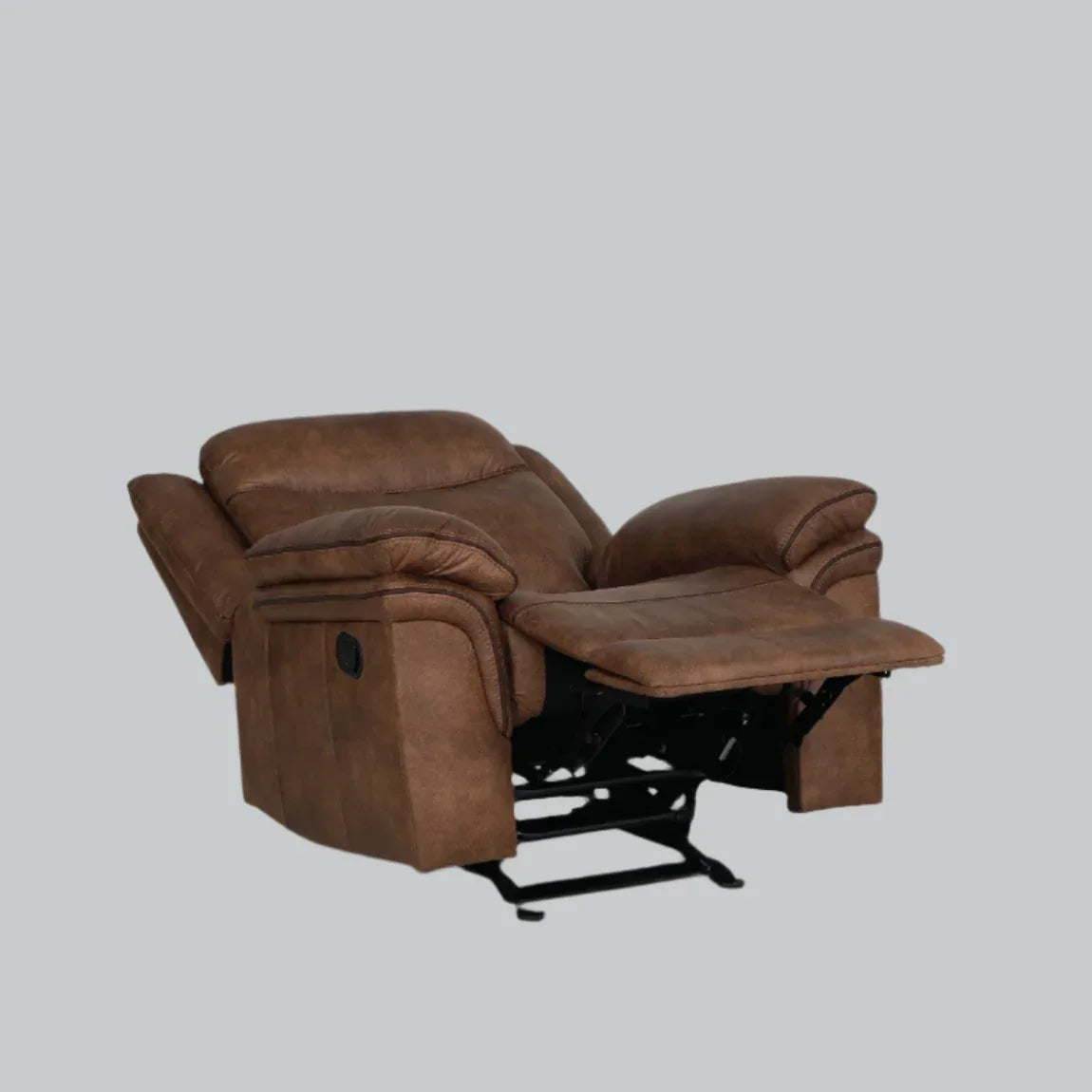 Liora Single Seater Fabric Rocker + Recliner in Brown Colour - HomeTown