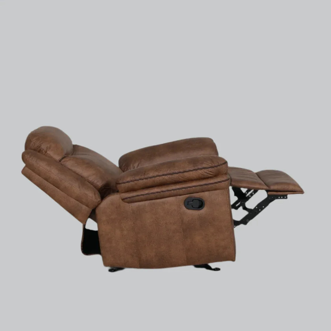 Liora Single Seater Fabric Rocker + Recliner in Brown Colour - HomeTown