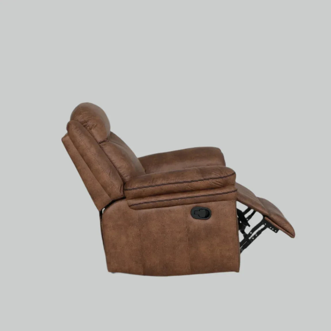 Liora Single Seater Fabric Rocker + Recliner in Brown Colour - HomeTown