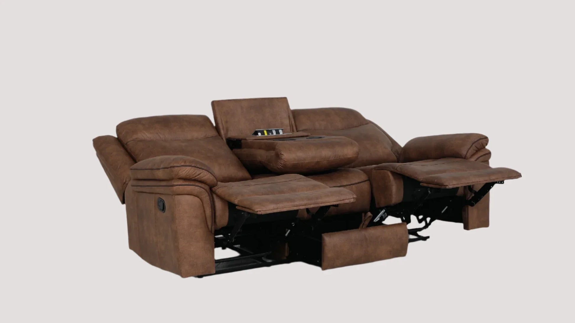 Liora Seater Fabric Recliner in Brown Colour – HomeTown