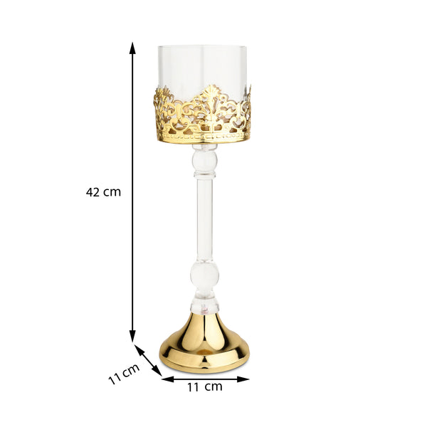 De Massion Aurum Crest Pillar Candle Holder Big dimensions