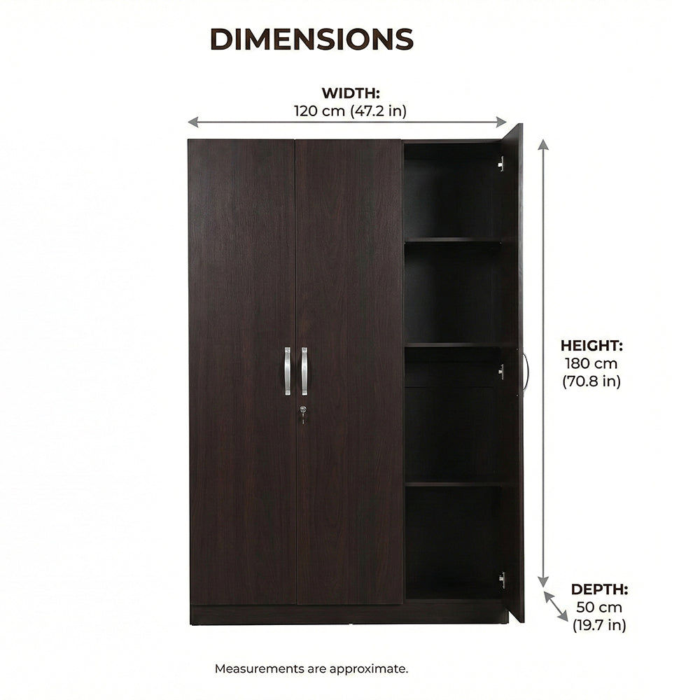 WILLY PLUS 3 DOOR WARDROBE WALNUT