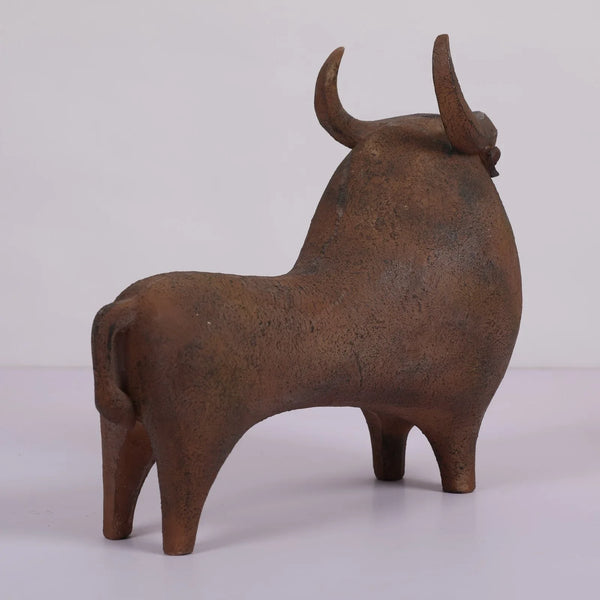 Miraya Cow Polyresin Figurine Brown 27cm by Living Essence dimensions