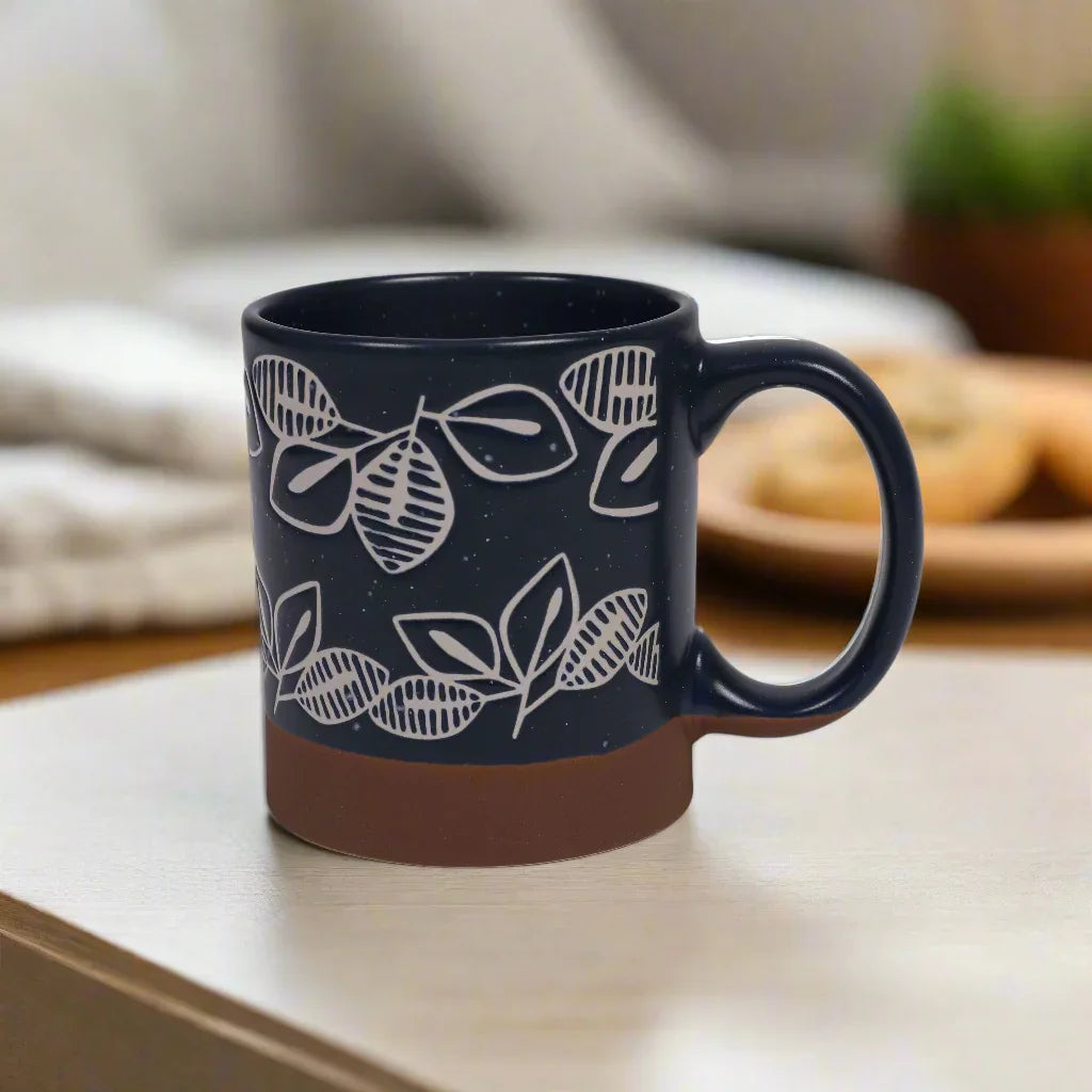 Living Essence Stoneware Mug Blue 280ml Set of 2Pcs - HomeTown