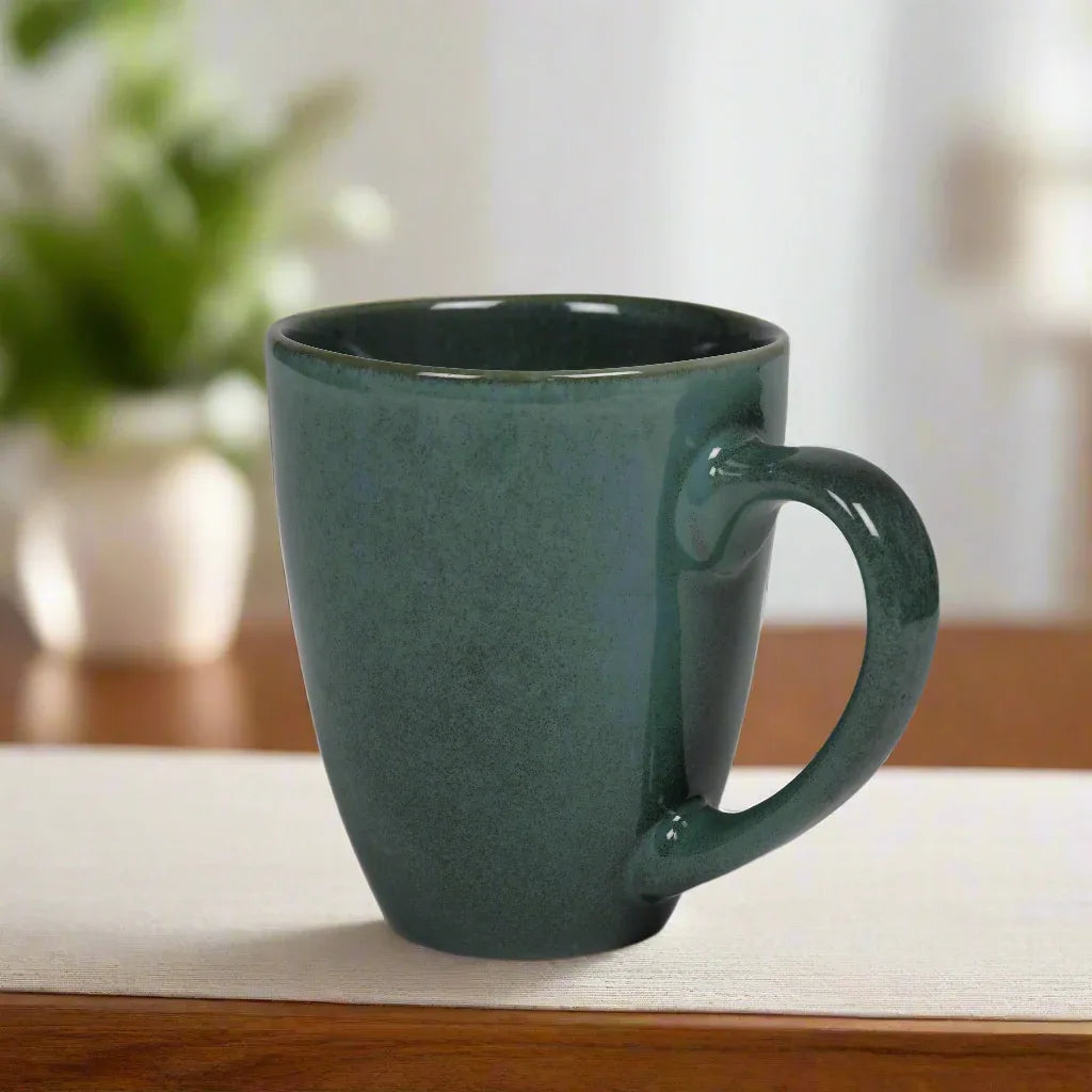 Living Essence Stoneware Mug Green 380ml Set of 2Pcs - HomeTown
