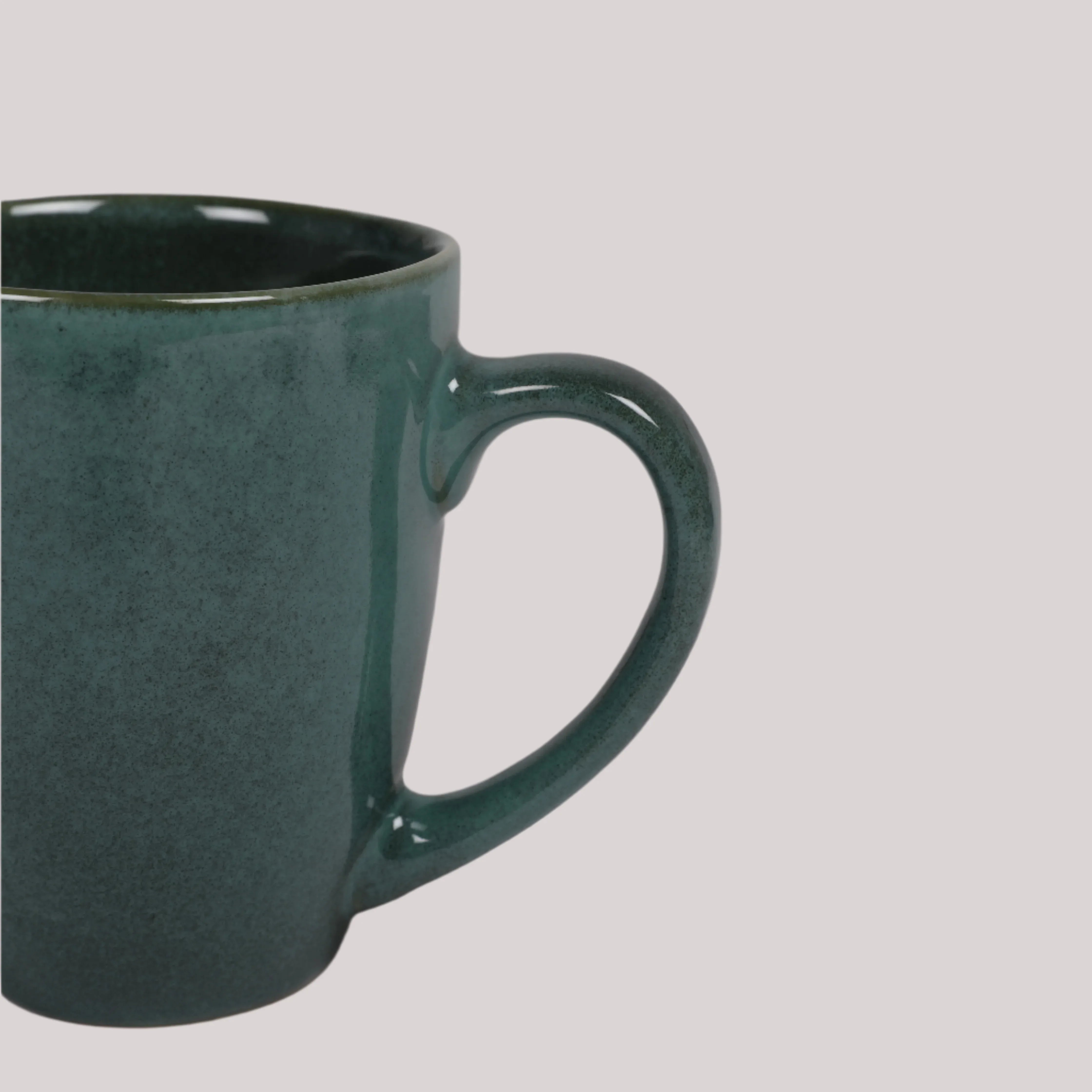 Living Essence Stoneware Mug Green 380ml Set of 2Pcs - HomeTown