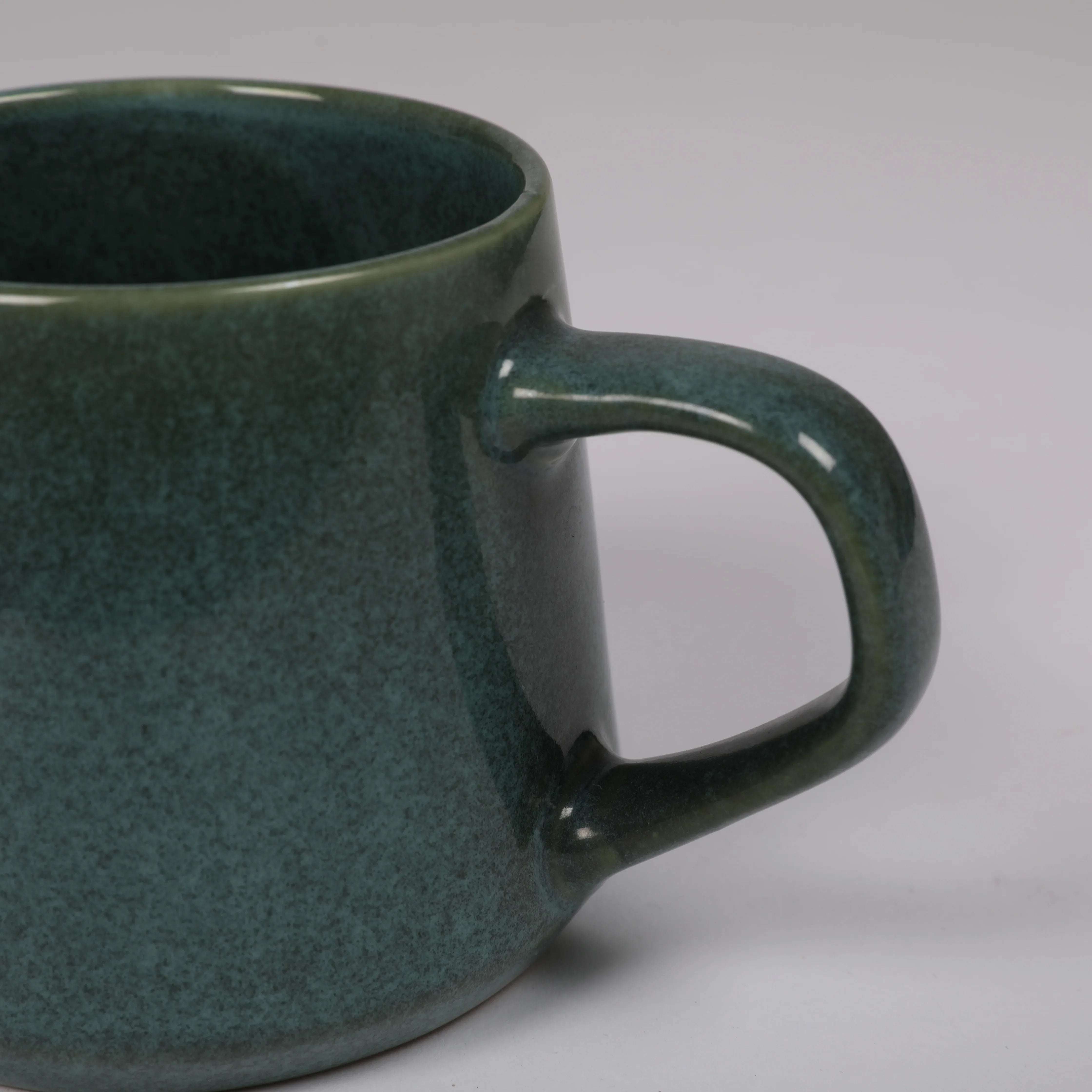 Living Essence Stoneware Mug Green 330ml Set of 2Pcs - HomeTown