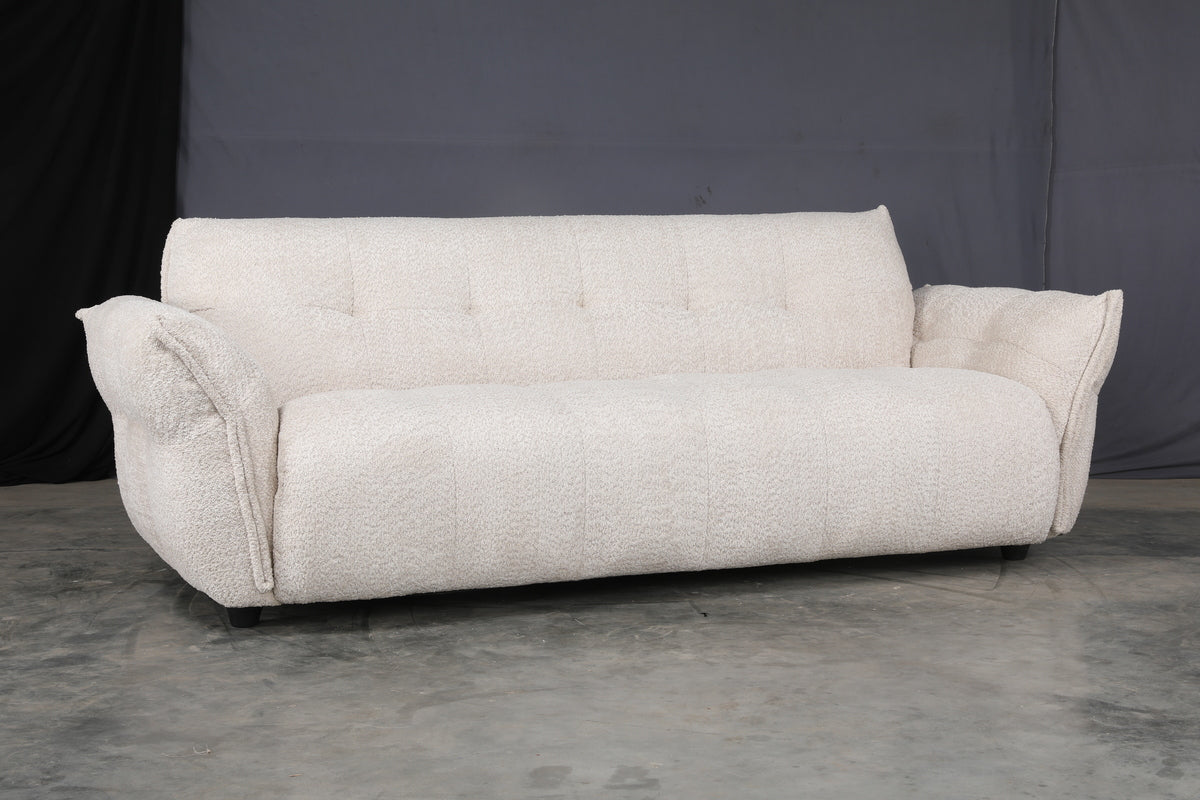 Hazal Fabric 3 Seater Sofa Beige