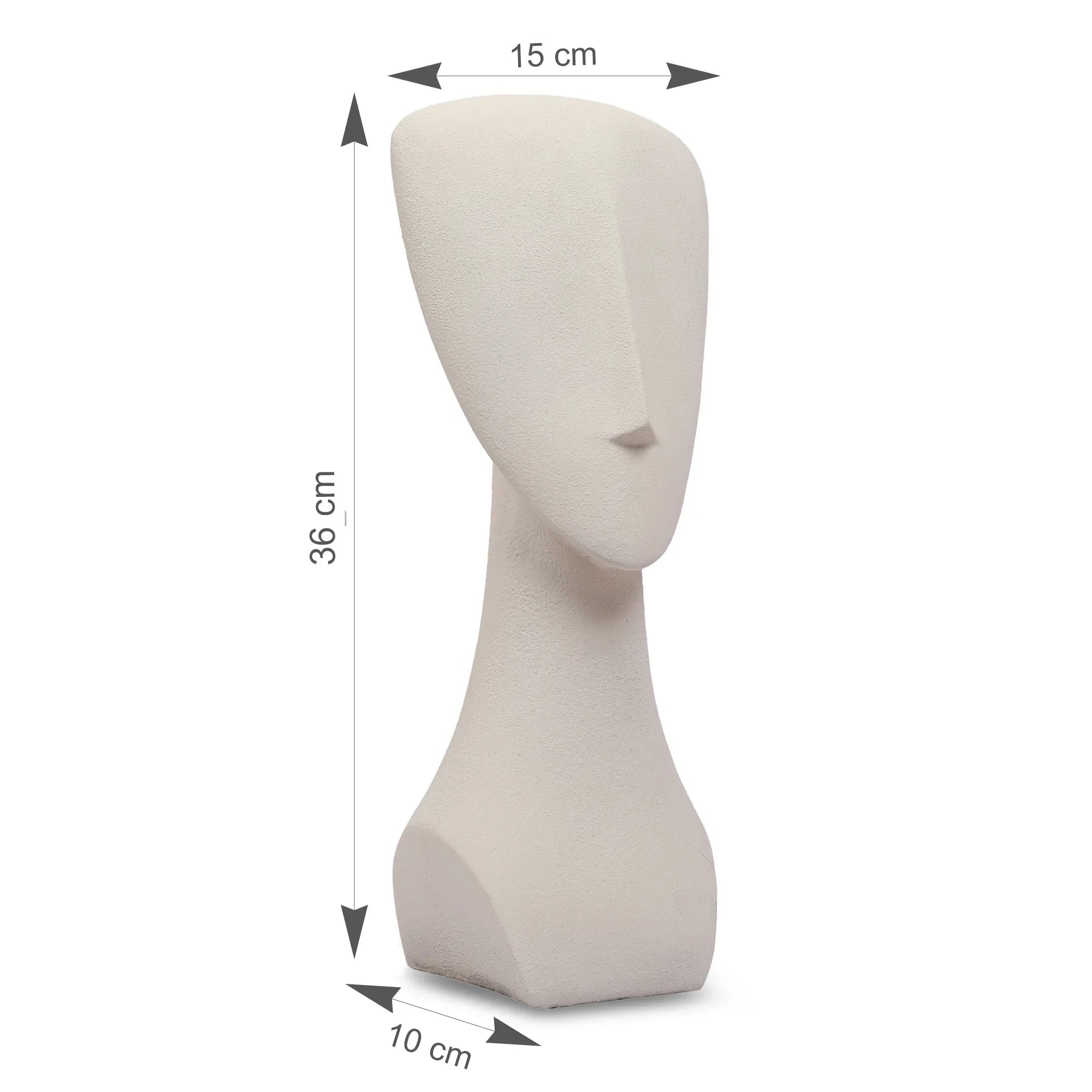 Miraya Modern Textured Face Polyresin Hand Finished Figurine Ivory 37cm by Living Essence - HomeTown