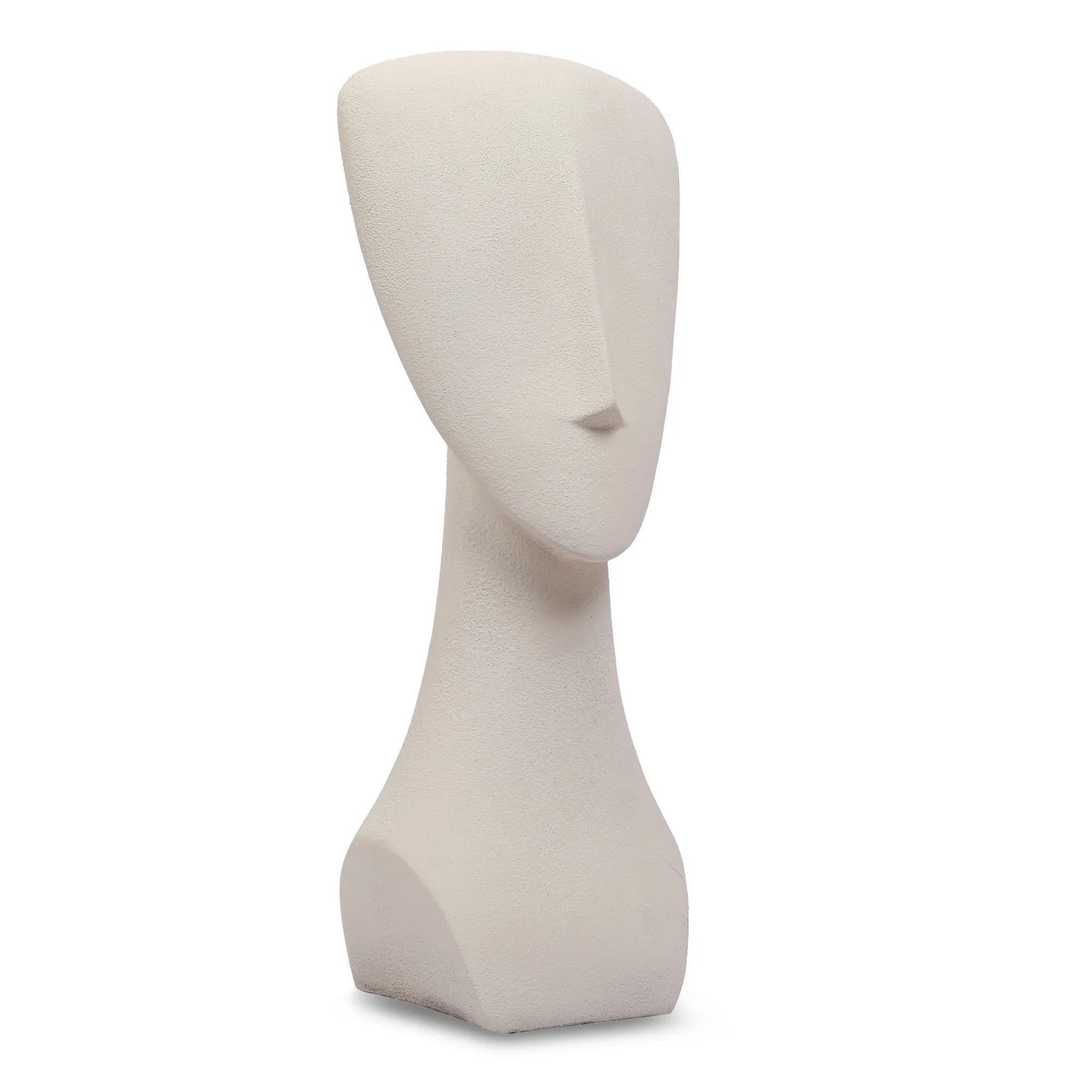 Miraya Modern Textured Face Polyresin Hand Finished Figurine Ivory 37cm by Living Essence - HomeTown