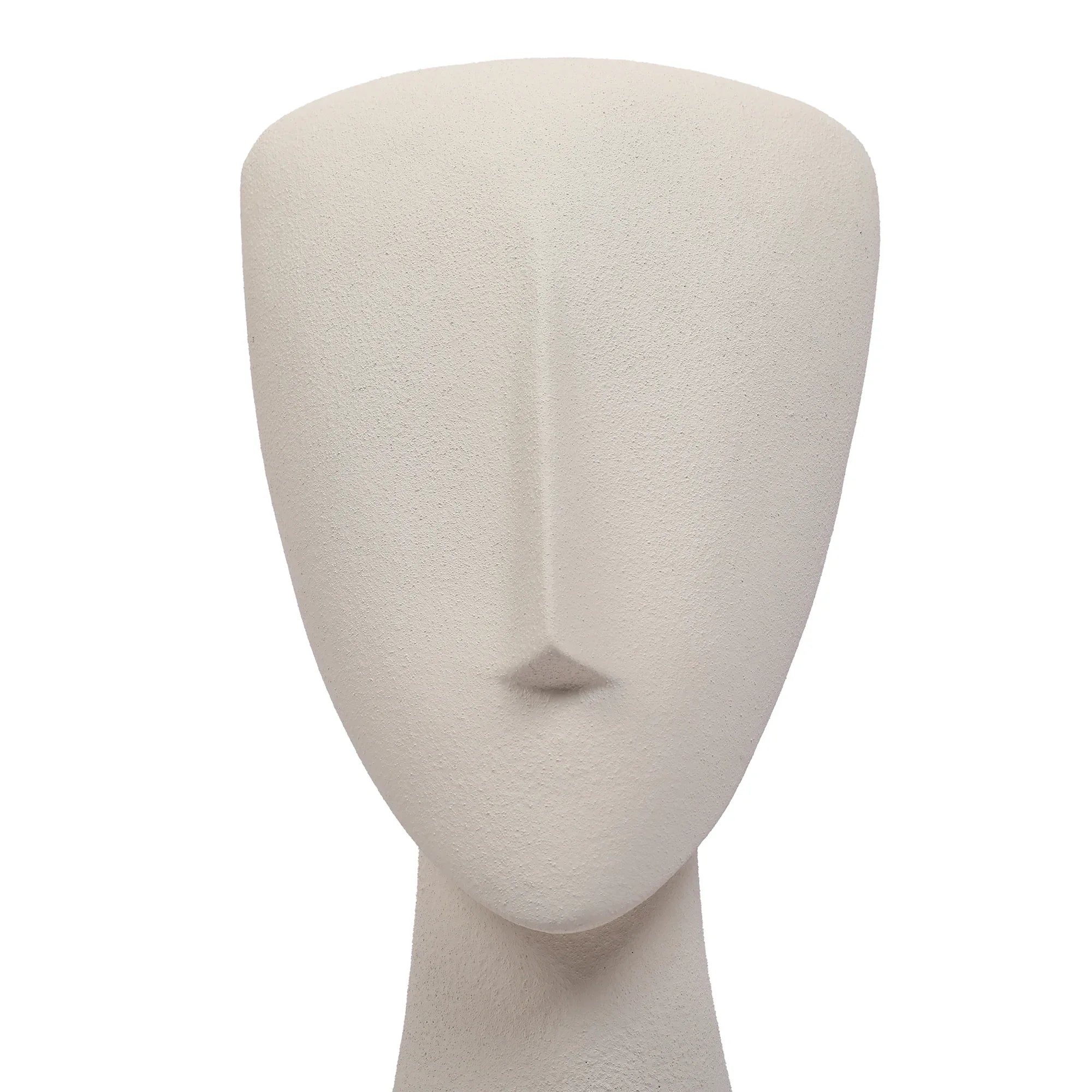 Miraya Modern Textured Face Polyresin Hand Finished Figurine Ivory 37cm by Living Essence - HomeTown