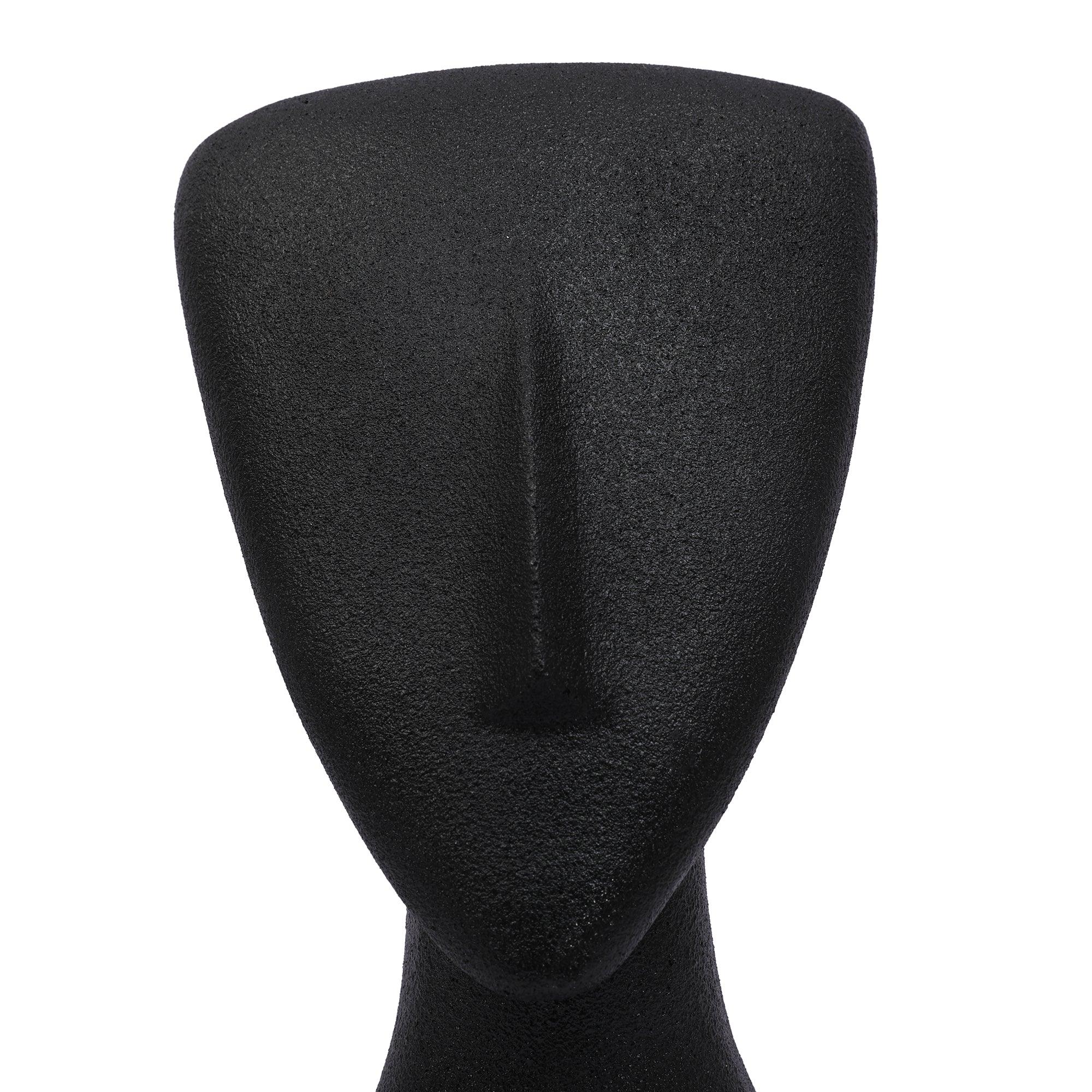 Miraya Modern Textured Face Polyresin Hand Finished Figurine Black 16cm by Living Essence - HomeTown