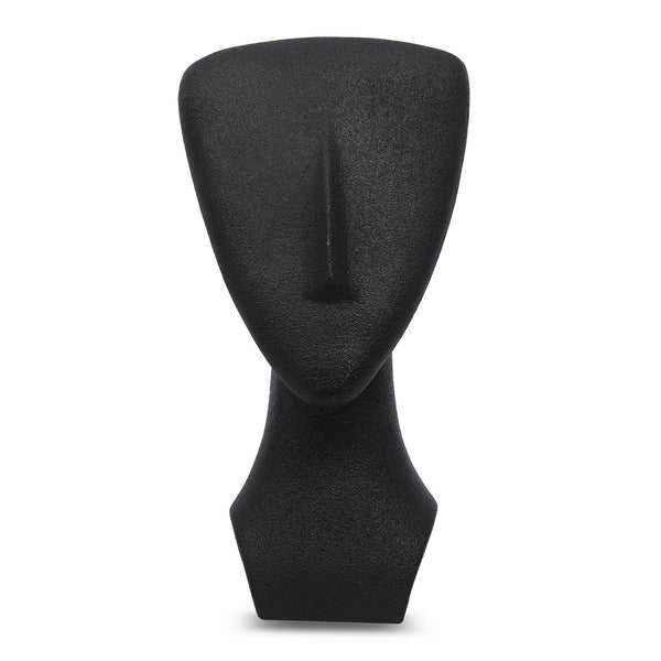 Miraya Modern Textured Face Polyresin Hand Finished Figurine Black 16cm by Living Essence dimensions