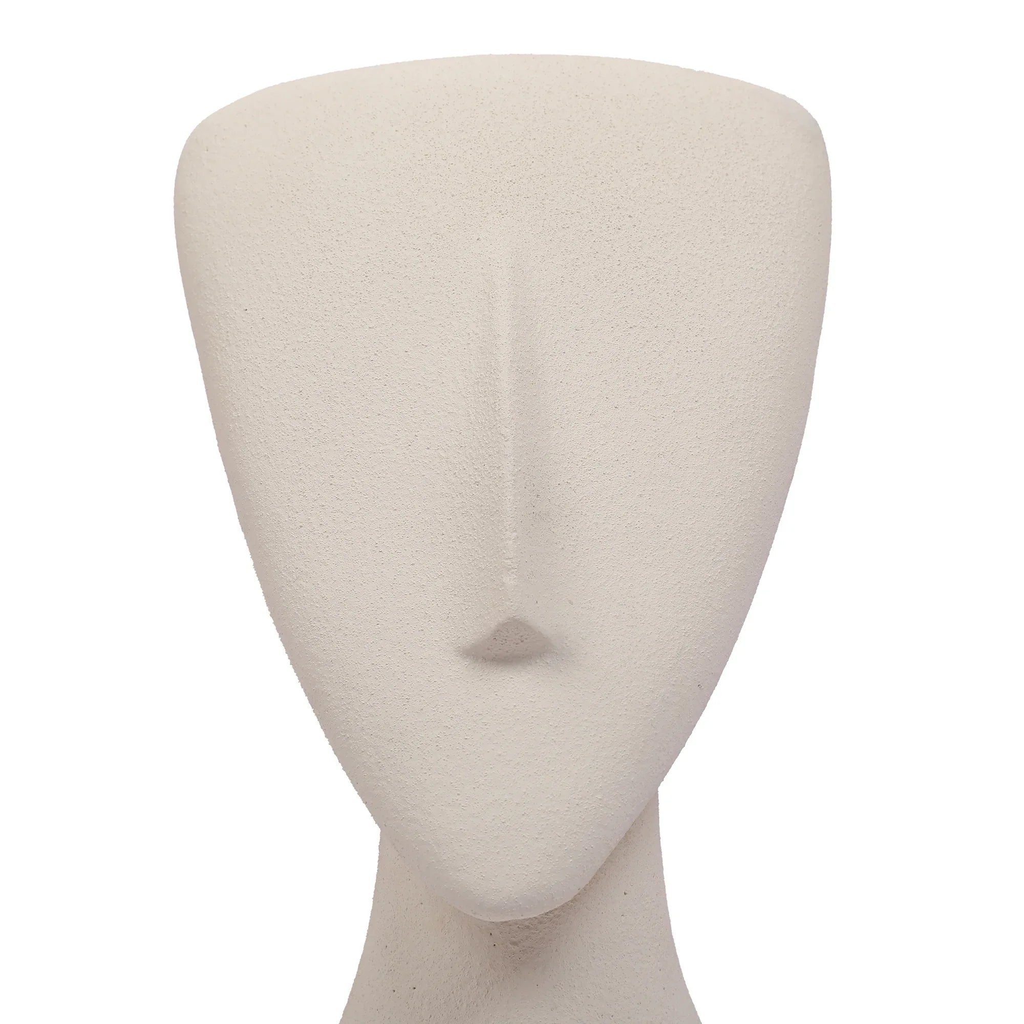 Miraya Modern Textured Face Polyresin Hand Finished Figurine Ivory 16cm by Living Essence - HomeTown