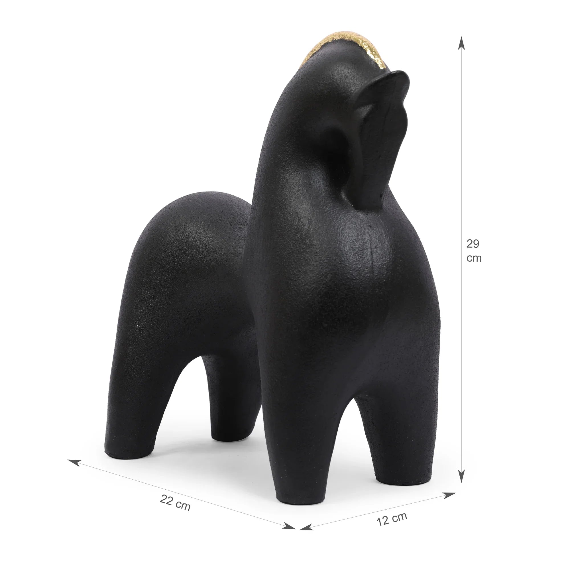 Miraya Contemporary Horse Polyresin Hand Finished Figurine Black 27cm by Living Essence - HomeTown