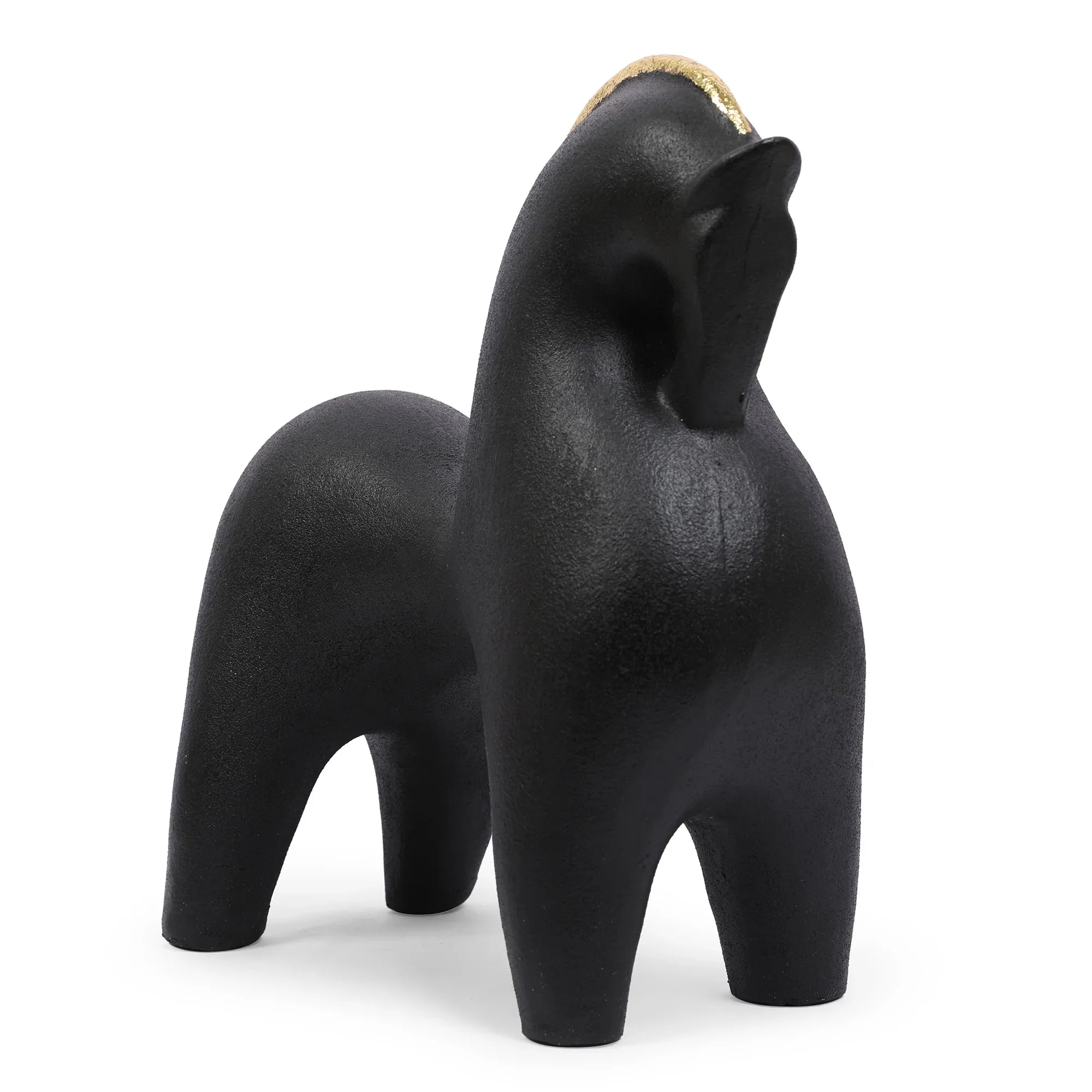 Miraya Contemporary Horse Polyresin Hand Finished Figurine Black 27cm by Living Essence - HomeTown