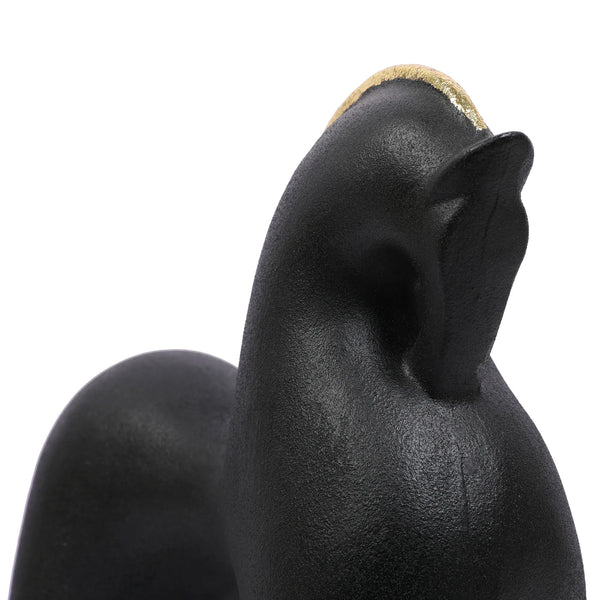 Miraya Contemporary Horse Polyresin Hand Finished Figurine Black 27cm by Living Essence dimensions