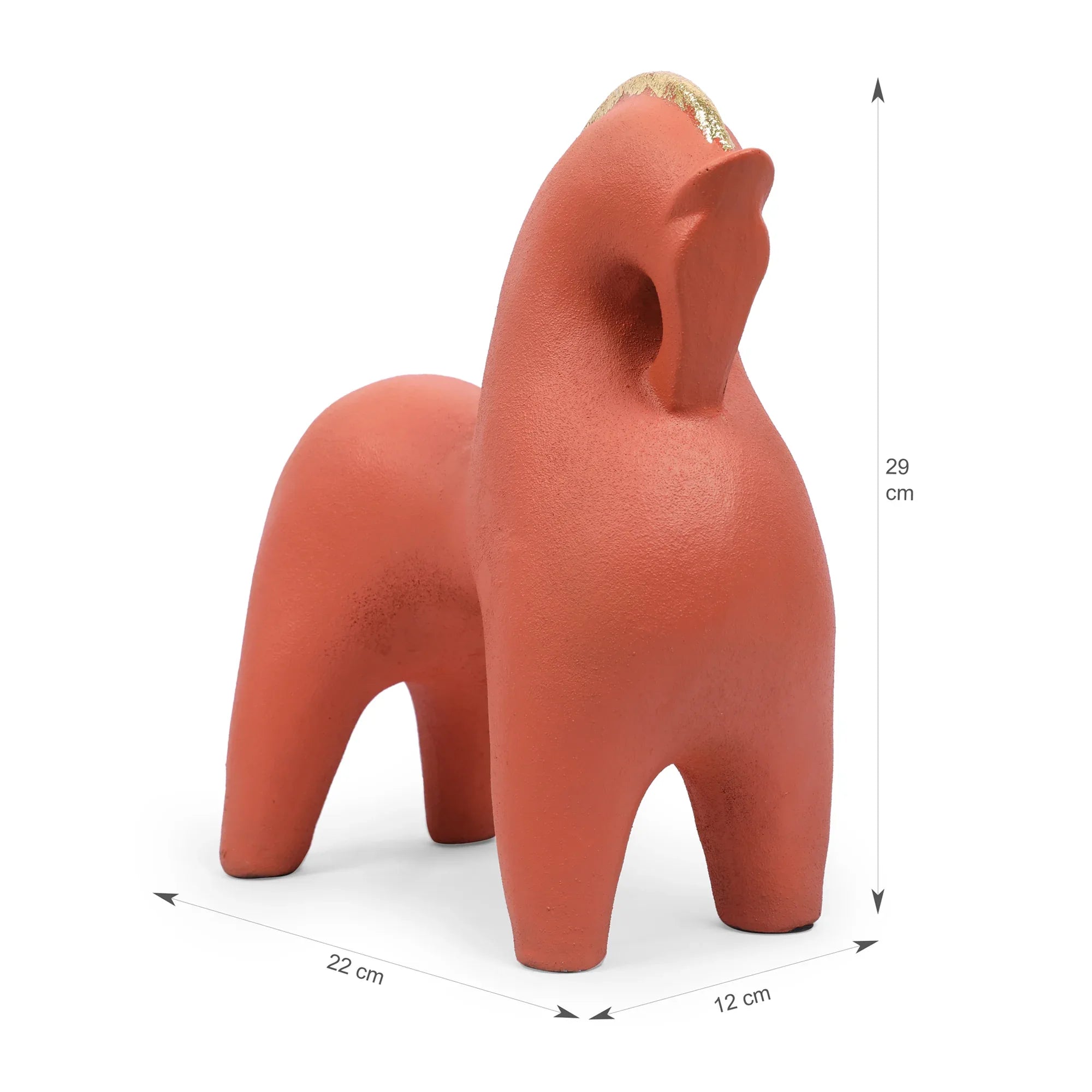 Miraya Contemporary Horse Polyresin Hand Finished Figurine Terracotta 27cm by Living Essence - HomeTown