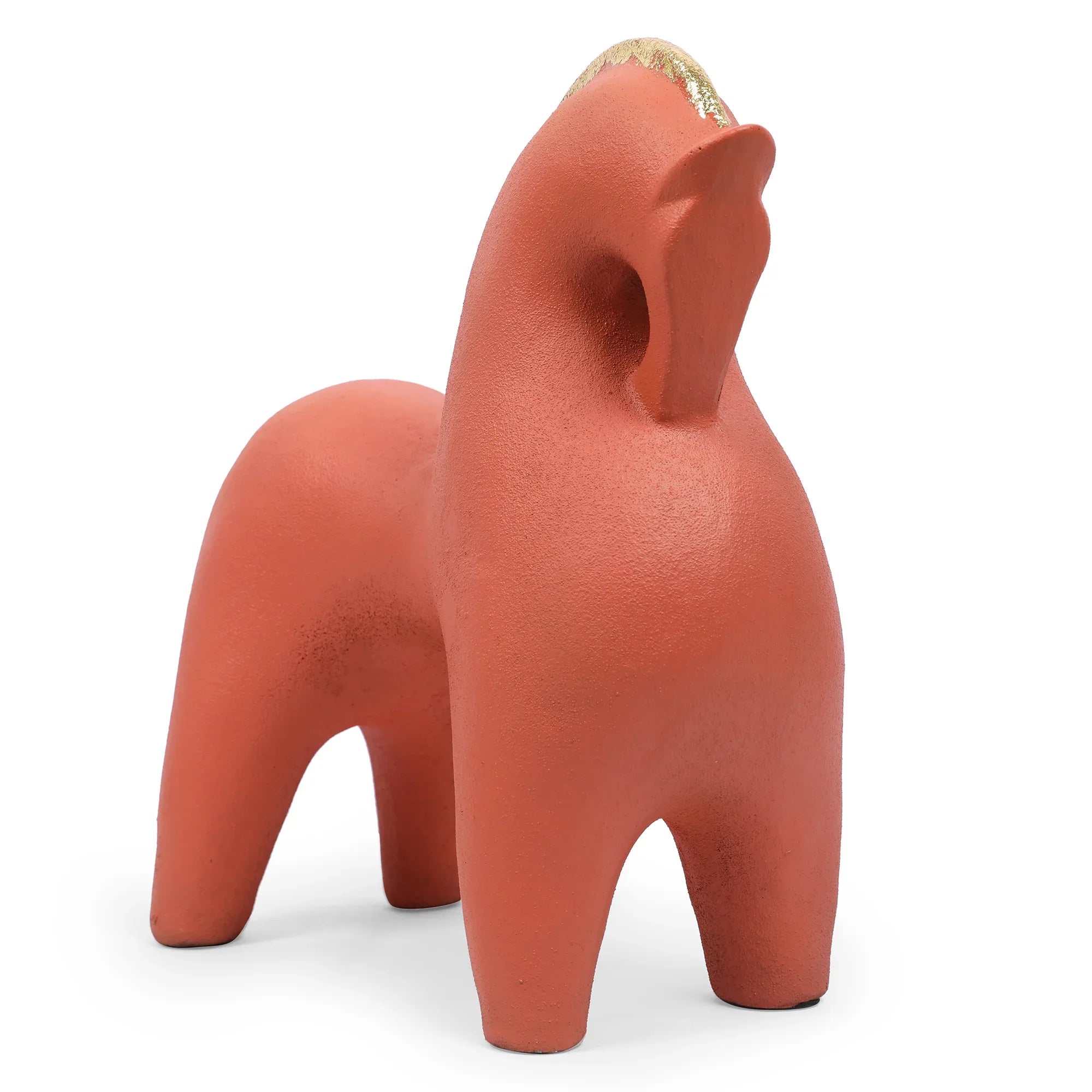Miraya Contemporary Horse Polyresin Hand Finished Figurine Terracotta 27cm by Living Essence - HomeTown