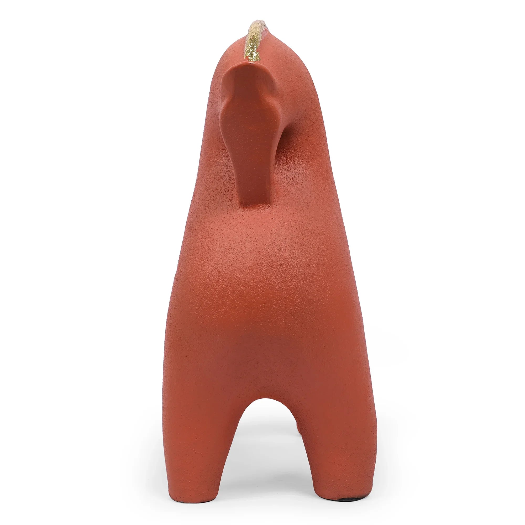 Miraya Contemporary Horse Polyresin Hand Finished Figurine Terracotta 27cm by Living Essence - HomeTown