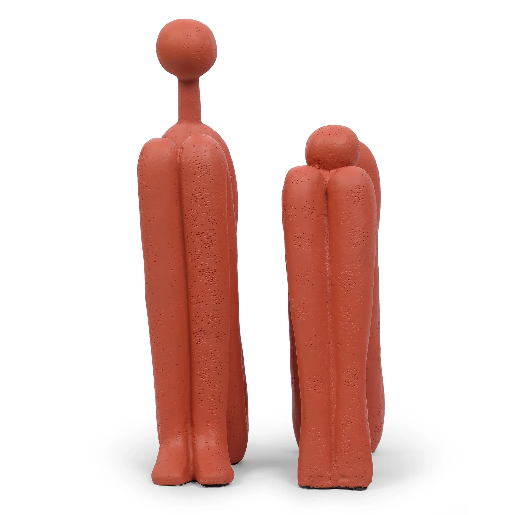 Miraya Modern 2pc Book End Polyresin Hand Finished Terracotta 26cm by Living Essence - HomeTown