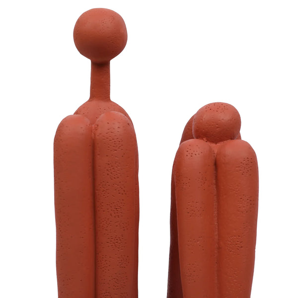 Miraya Modern 2pc Book End Polyresin Hand Finished Terracotta 26cm by Living Essence dimensions