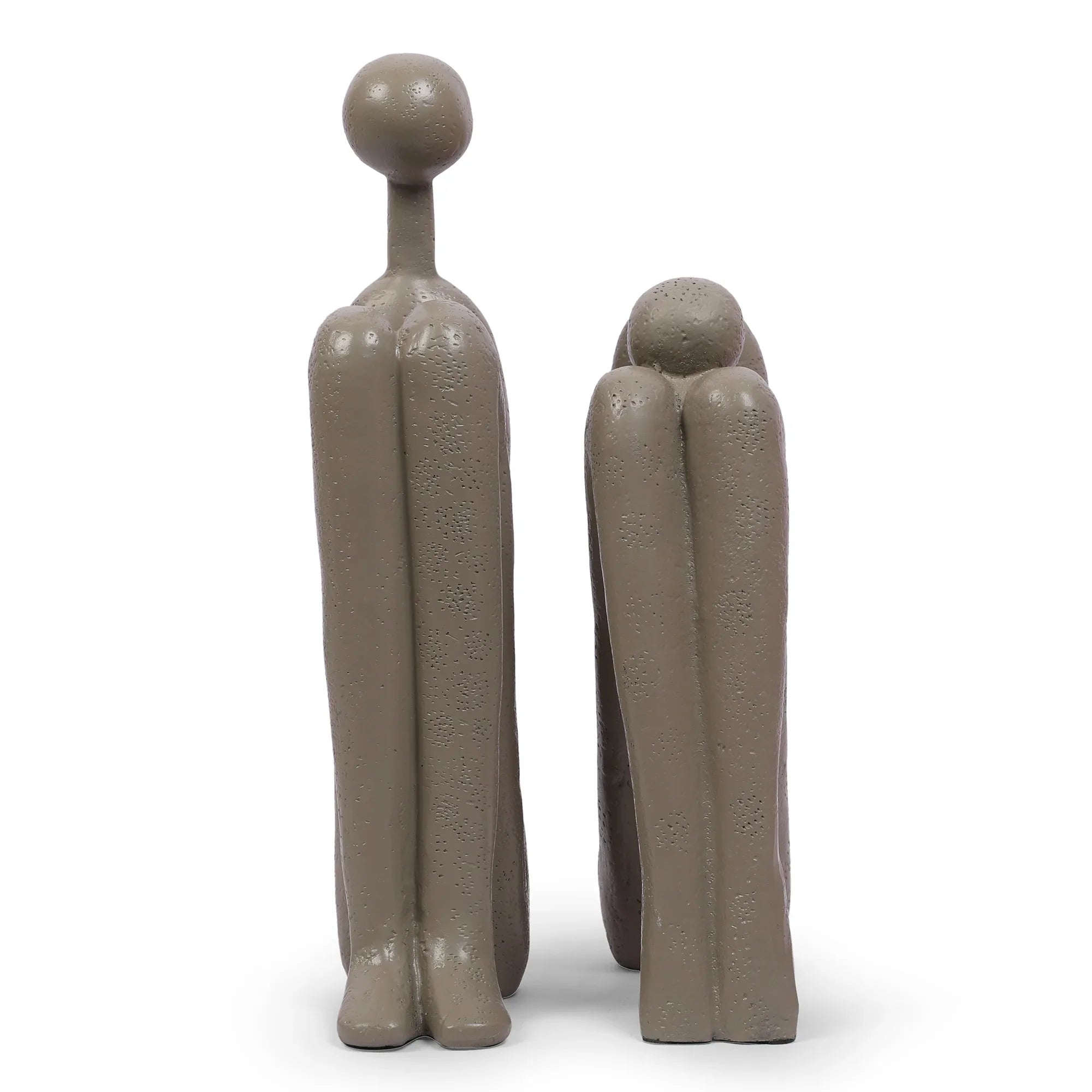 Miraya Modern 2pc Book End Polyresin Hand Finished Taupe 26cm by Living Essence - HomeTown