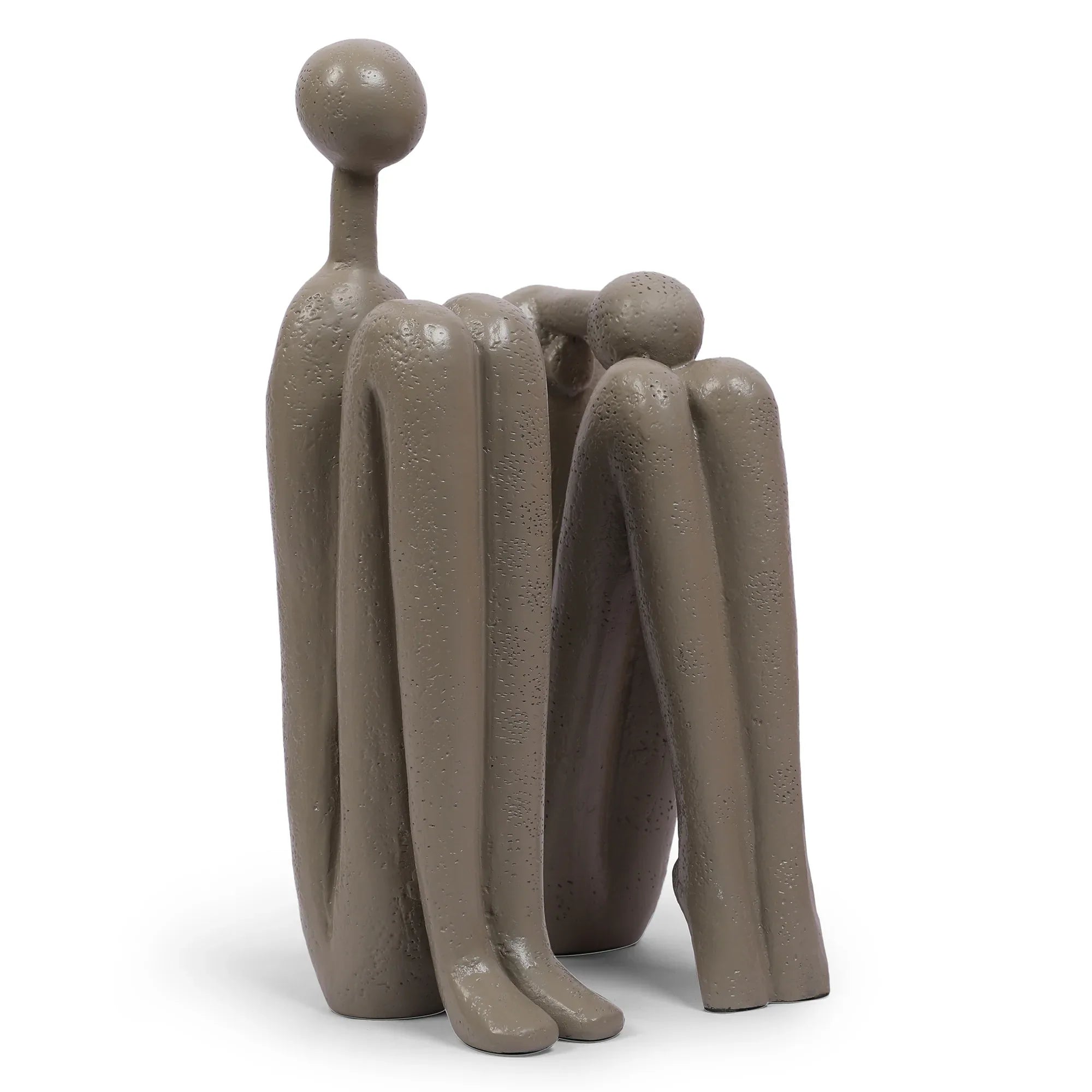 Miraya Modern 2pc Book End Polyresin Hand Finished Taupe 26cm by Living Essence - HomeTown