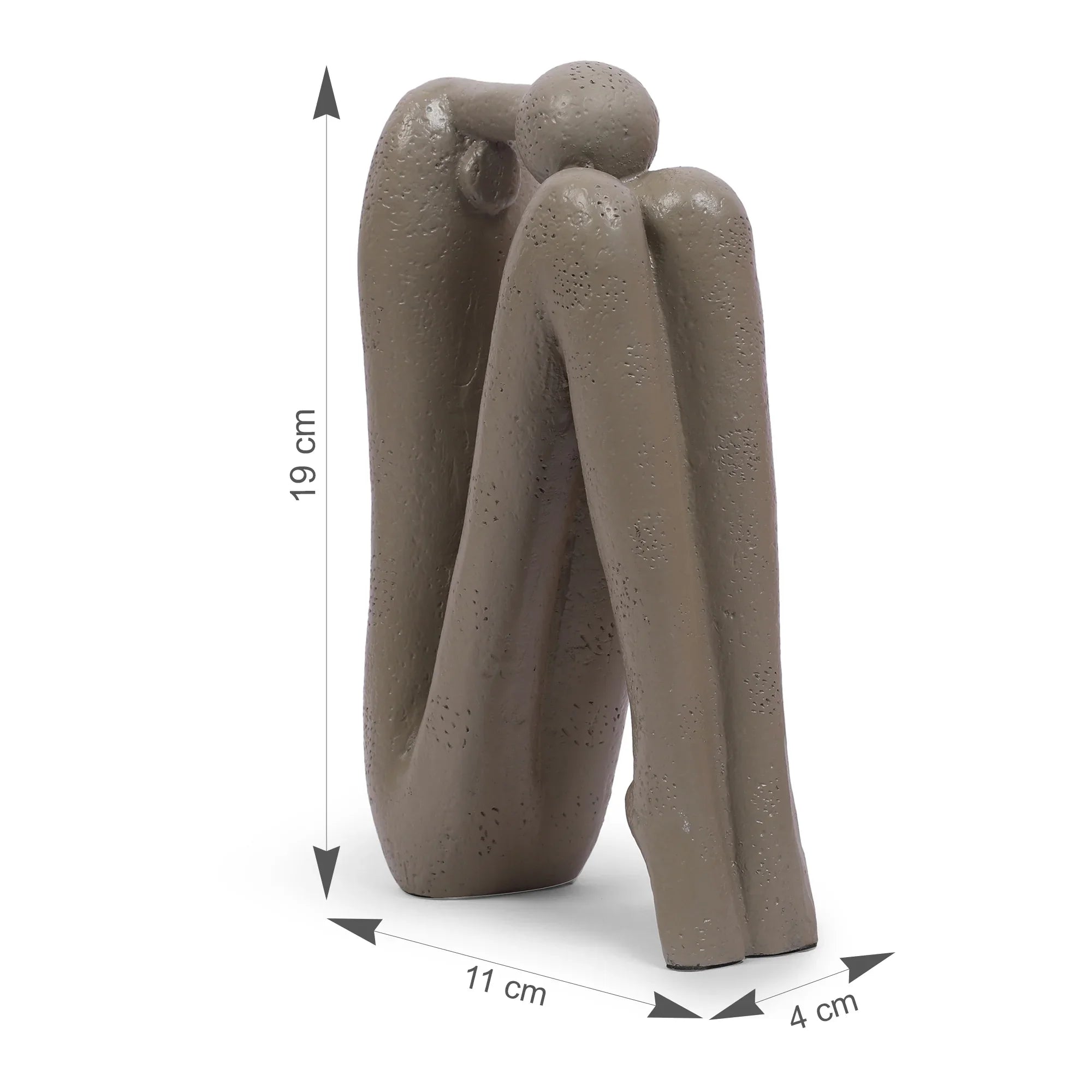 Miraya Modern 2pc Book End Polyresin Hand Finished Taupe 26cm by Living Essence - HomeTown