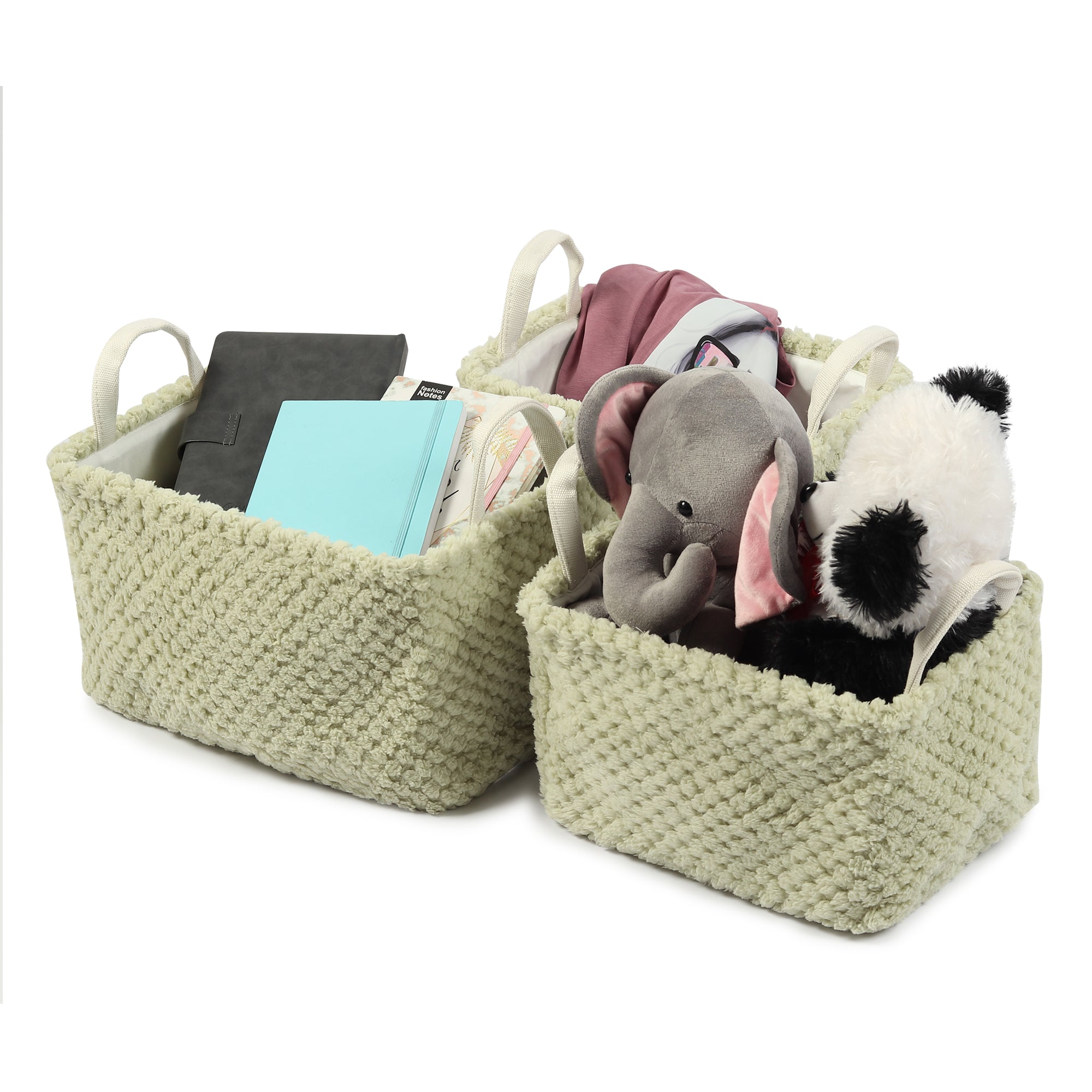 De Massion Warm Whirl Mint Green Basket Set of 3