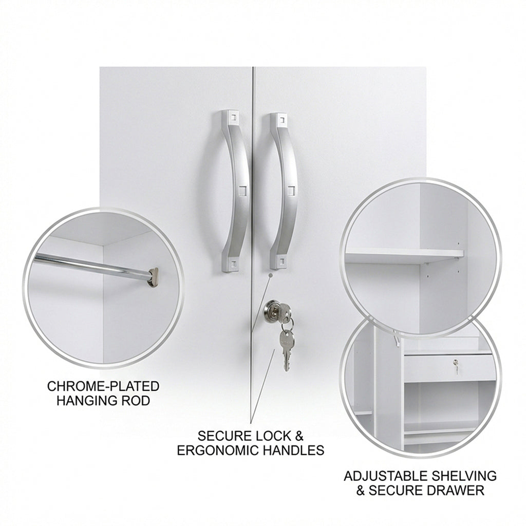 WILLY PLUS 4 DOOR WARDROBE WHITE