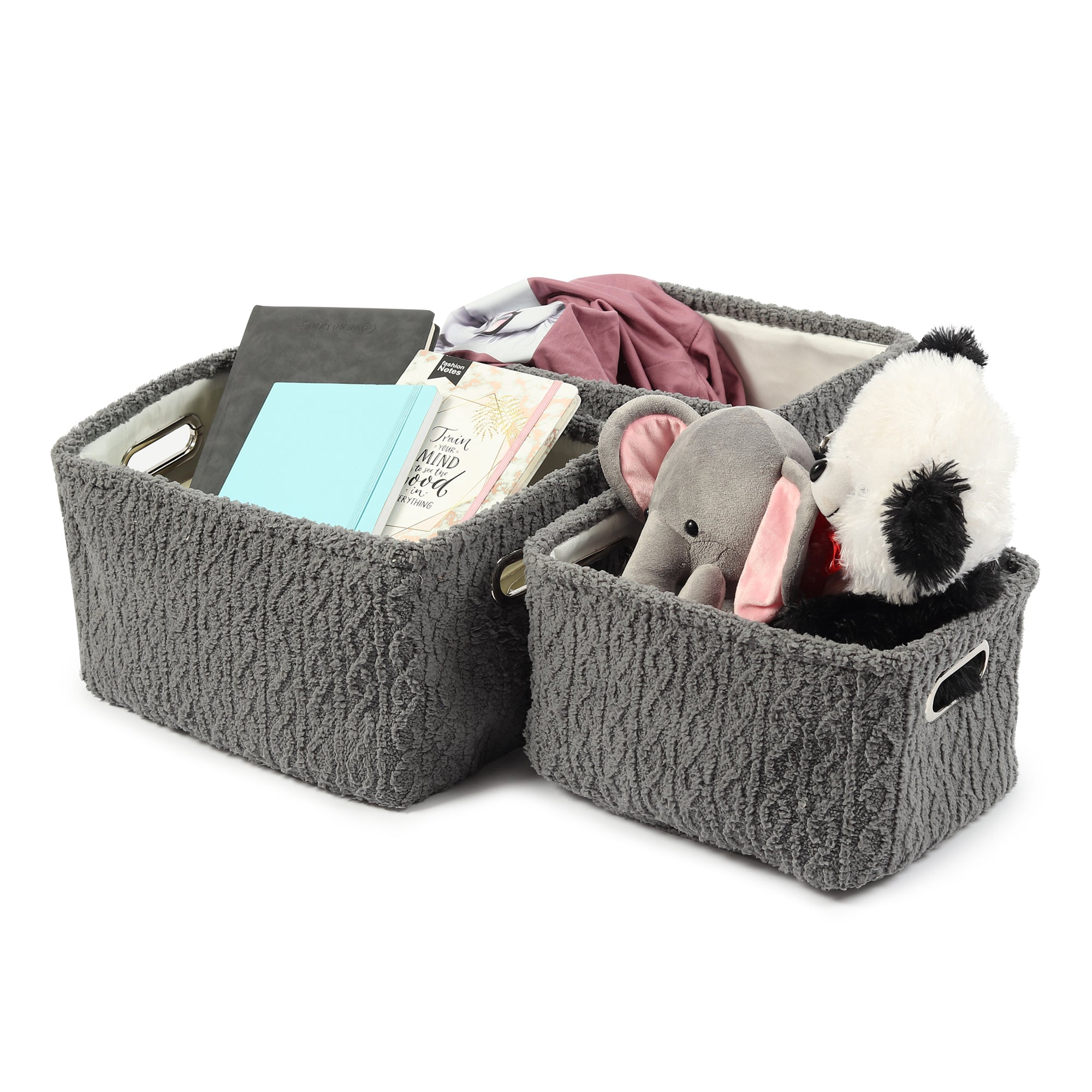 De Massion Warm Whirl Ash Grey Basket Set of 3