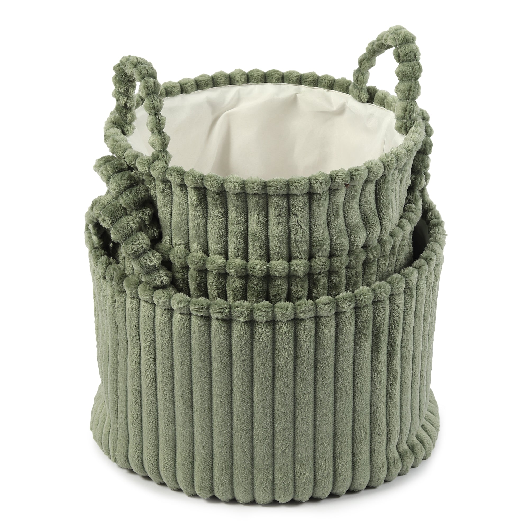 De Massion Cloud Weave Cloth Basket Squashy Green Set of 3