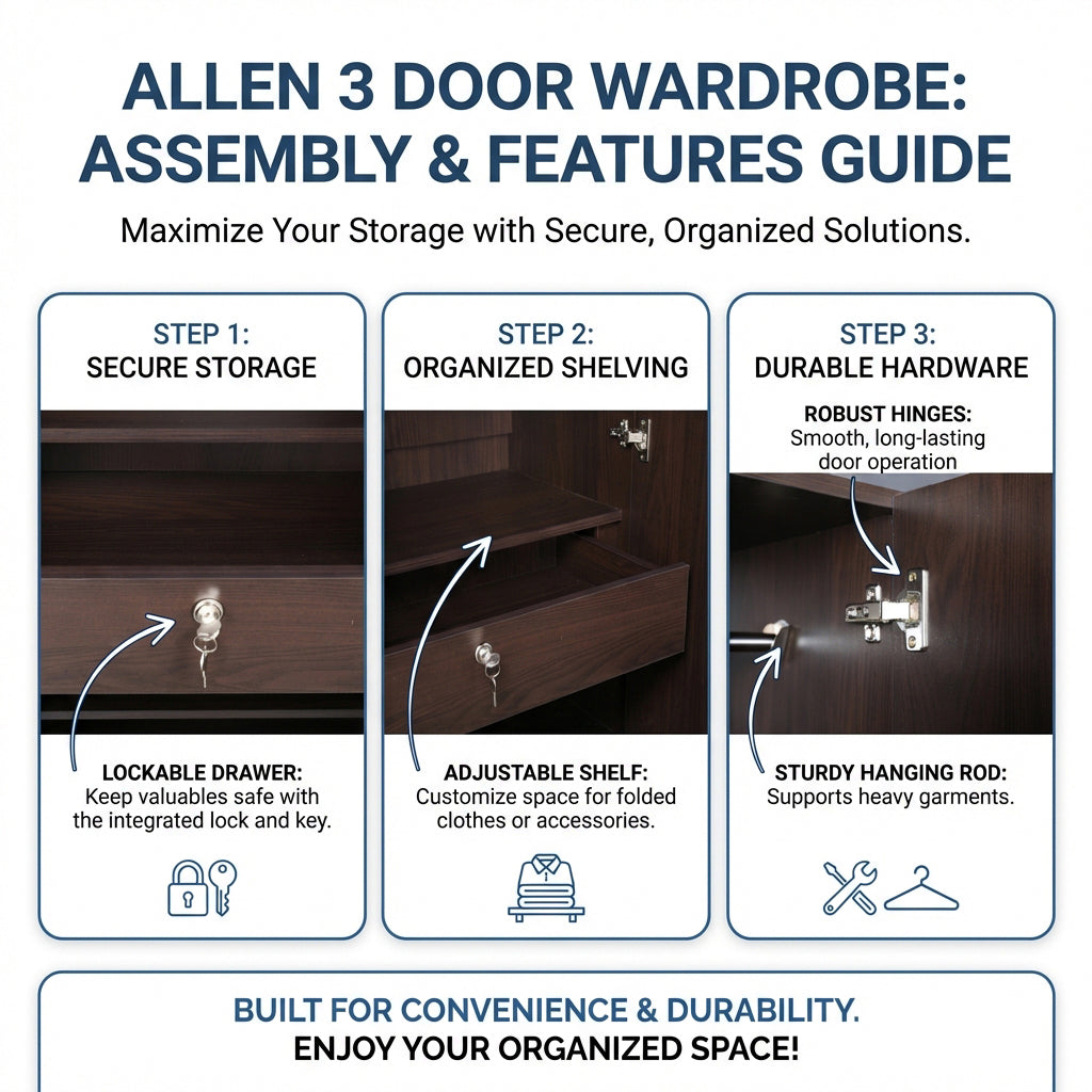 ALLEN PLUS 3 DOOR WARDROBE WALNUT