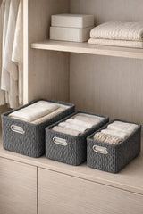 De Massion Warm Whirl Ash Grey Basket Set of 3