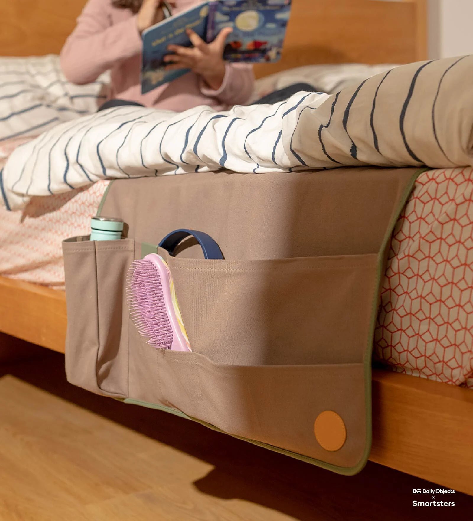 Beige Kangaroo Canvas Bed Pocket