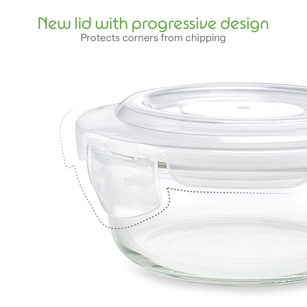 BOROSIL ROUND CONTAINER WITH LID-400ML