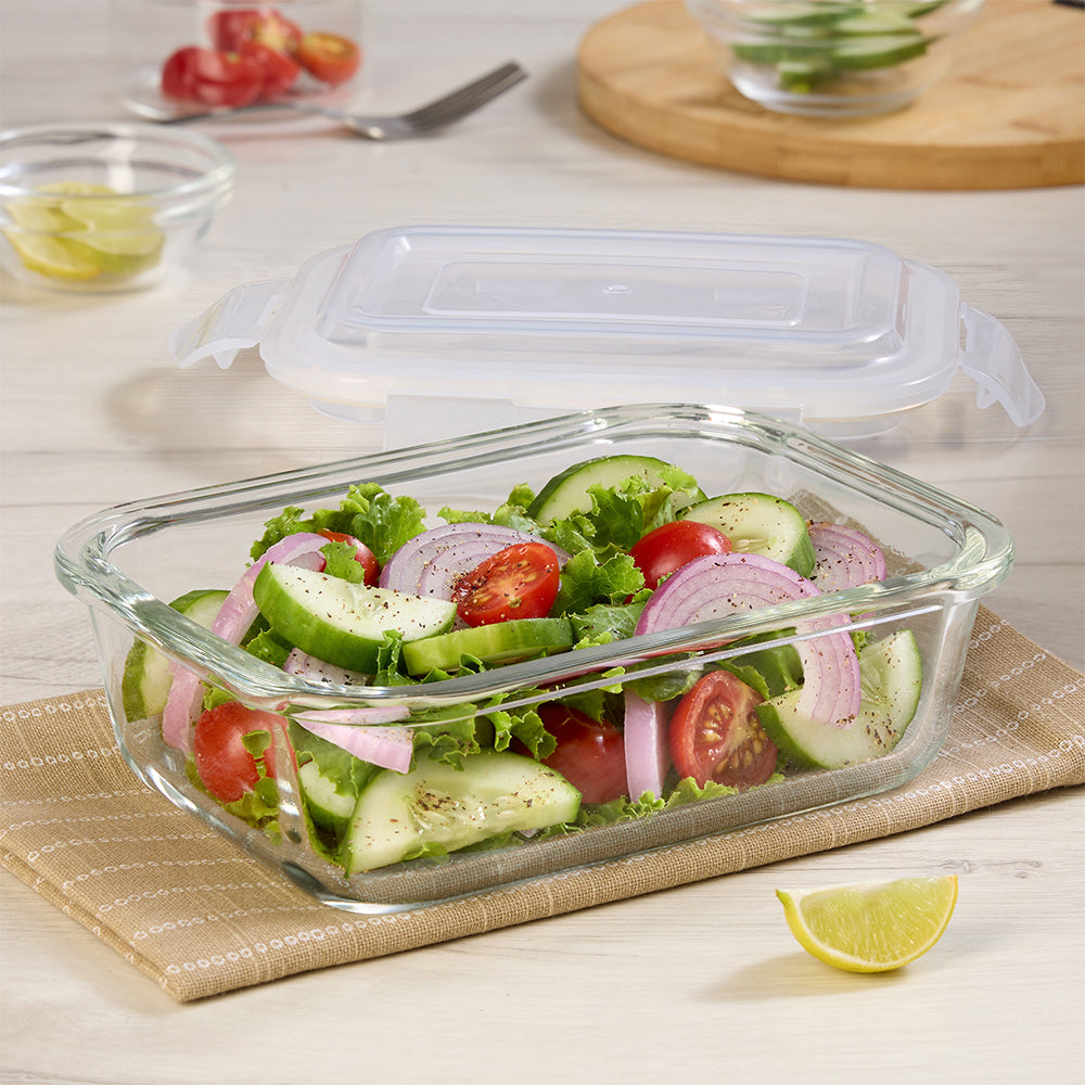 BOROSIL RECTANGLE CONTAINER WITH LID-640ML